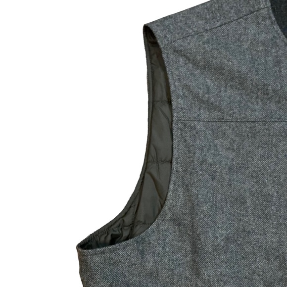 Woolrich Bear Claw Black Gray Wool  Zip Front Vest Jacket Quilted Lining Sz XXL - Picture 8 of 11